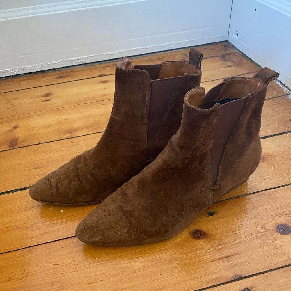 Aquatalia Brown waterproof suede booties
